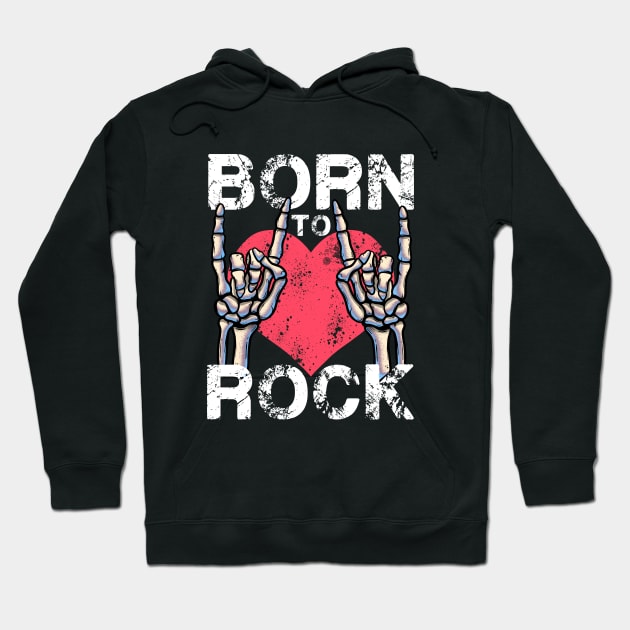 Born To Rock Lets Rock Rock&Roll Vintage Retro Rock Concert Hoodie by MerchBeastStudio